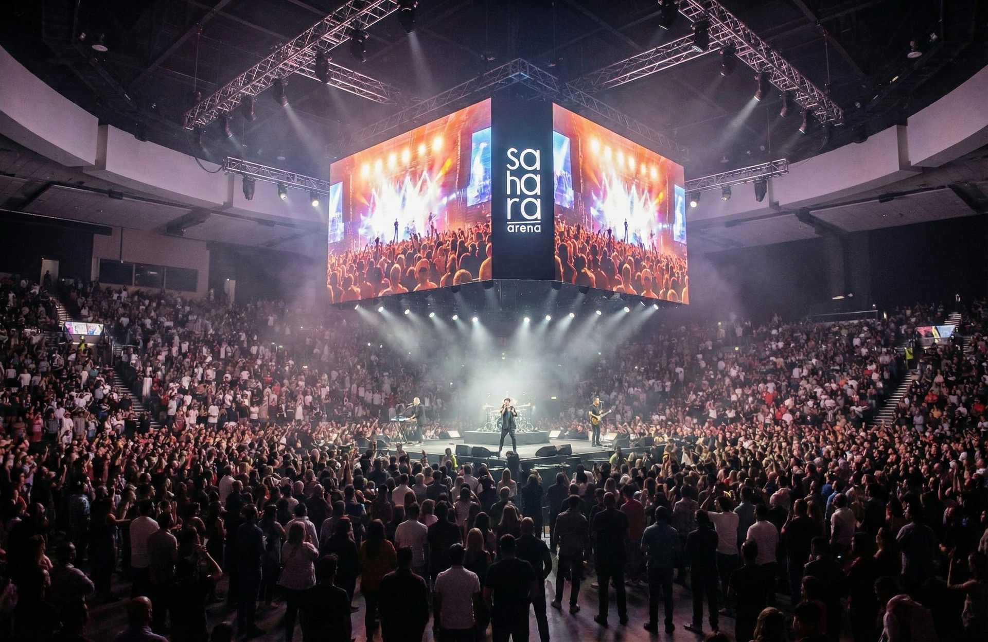 Full LED immersion above the arena bowl in concert configuration
