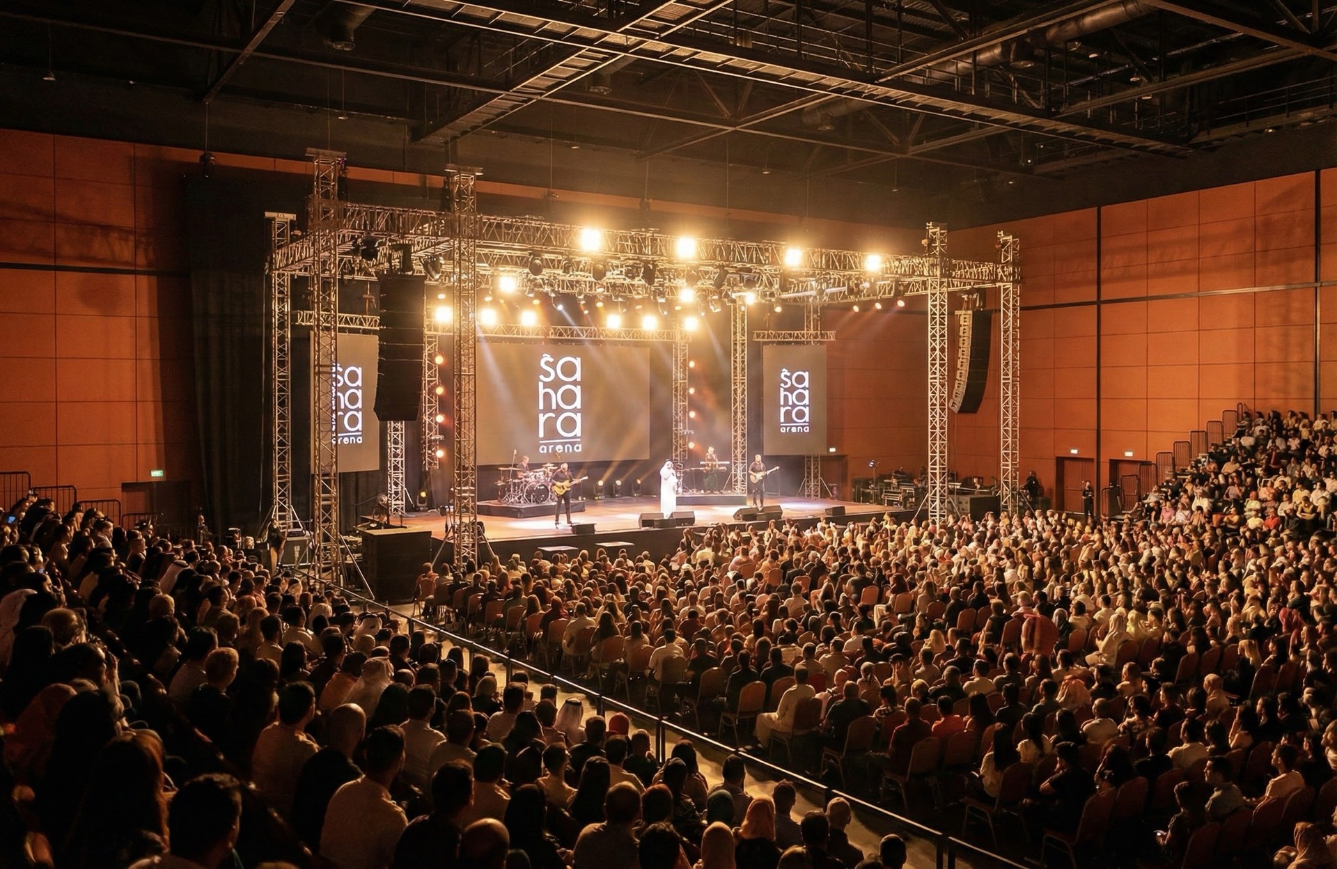 A warm, seated cultural evening at Sahara Arena