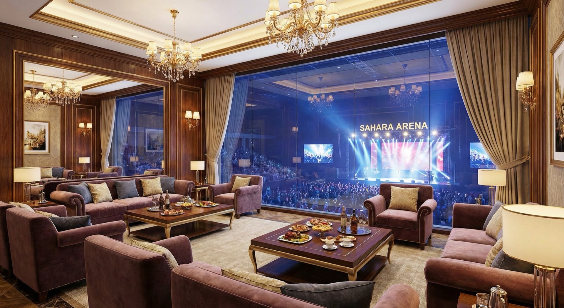 Private suite overlooking the arena floor
